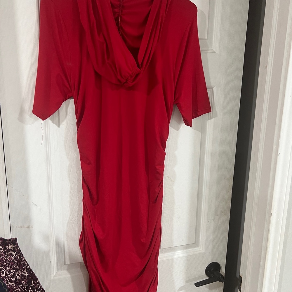Red Women's Hoodie Dress